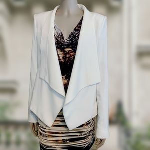 BCBGMAXAZRIA Cream open front blazer